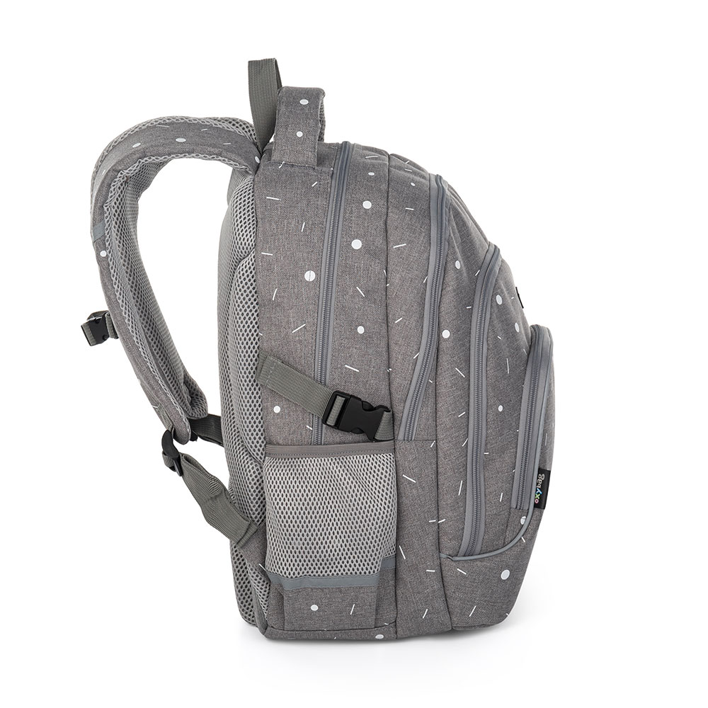 Studentský batoh OXY SCOOLER Grey geometric